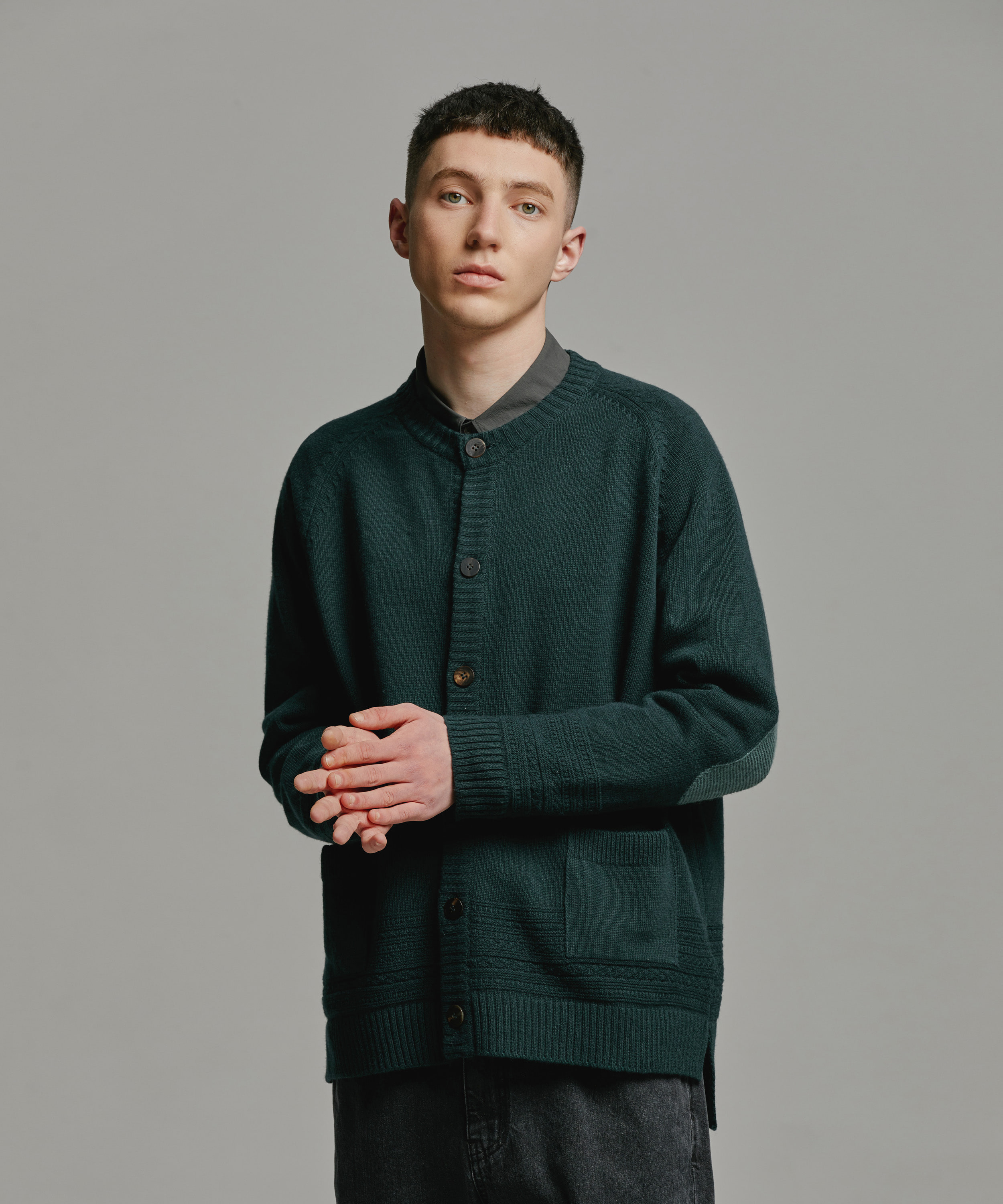 22AW Gentle Link Cardigan (Deep Forest)