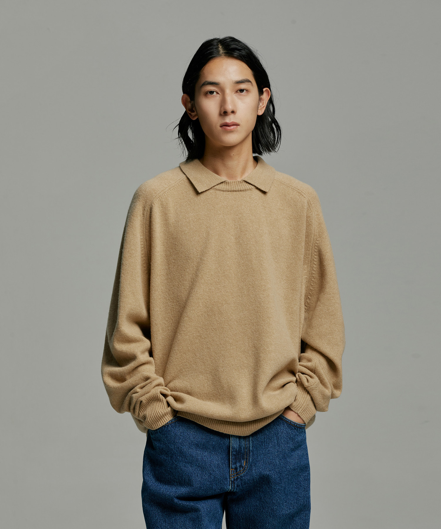 22AW Scape collar Pullover (Camel)