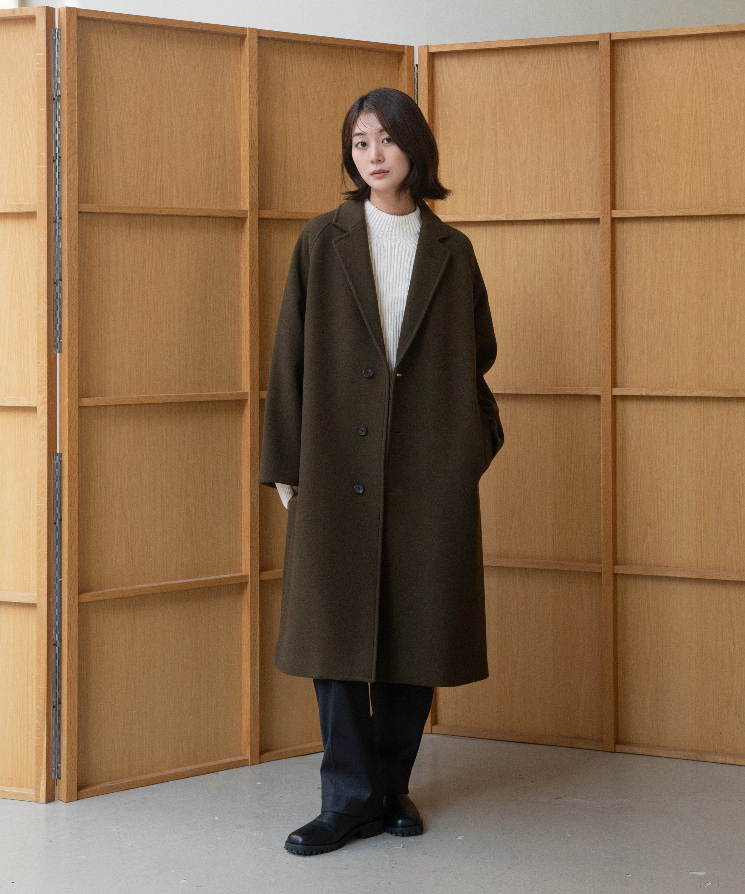 21AW Women Officer Chester Coat (Olive Brown)