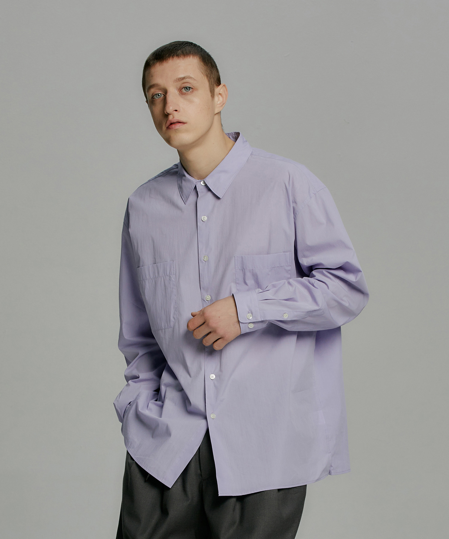 23SS Comfy Oversized Shirt (Periwinkle)