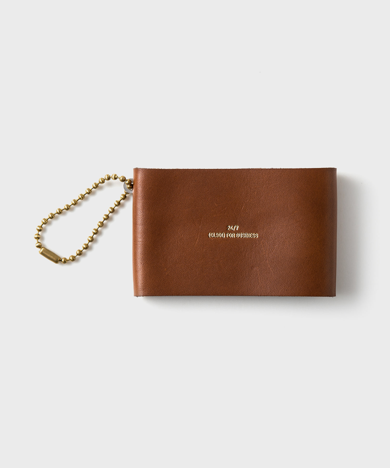 Leather Card Case (Brown x Brass)