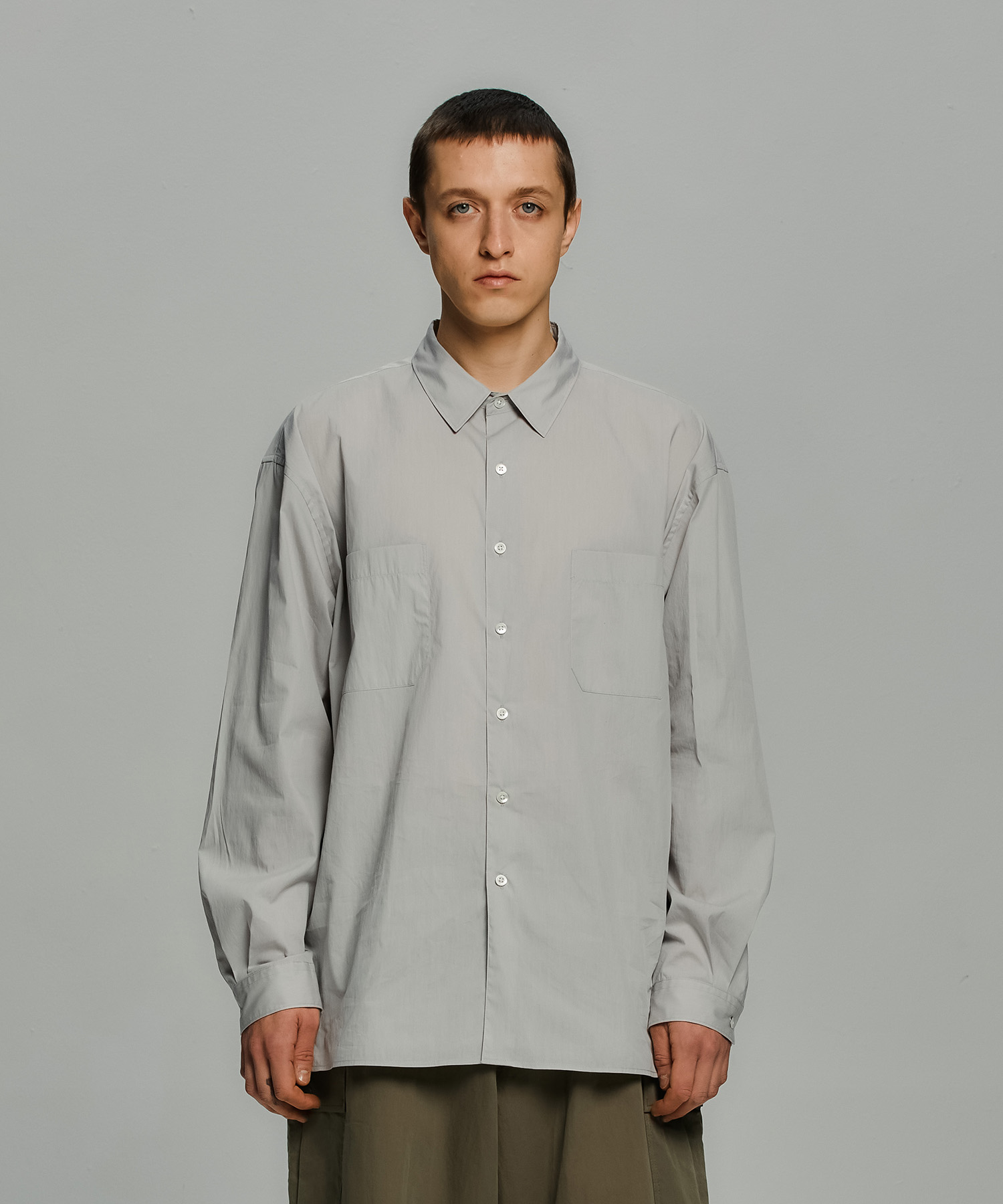 23SS Comfy Oversized Shirt (Dove gray)