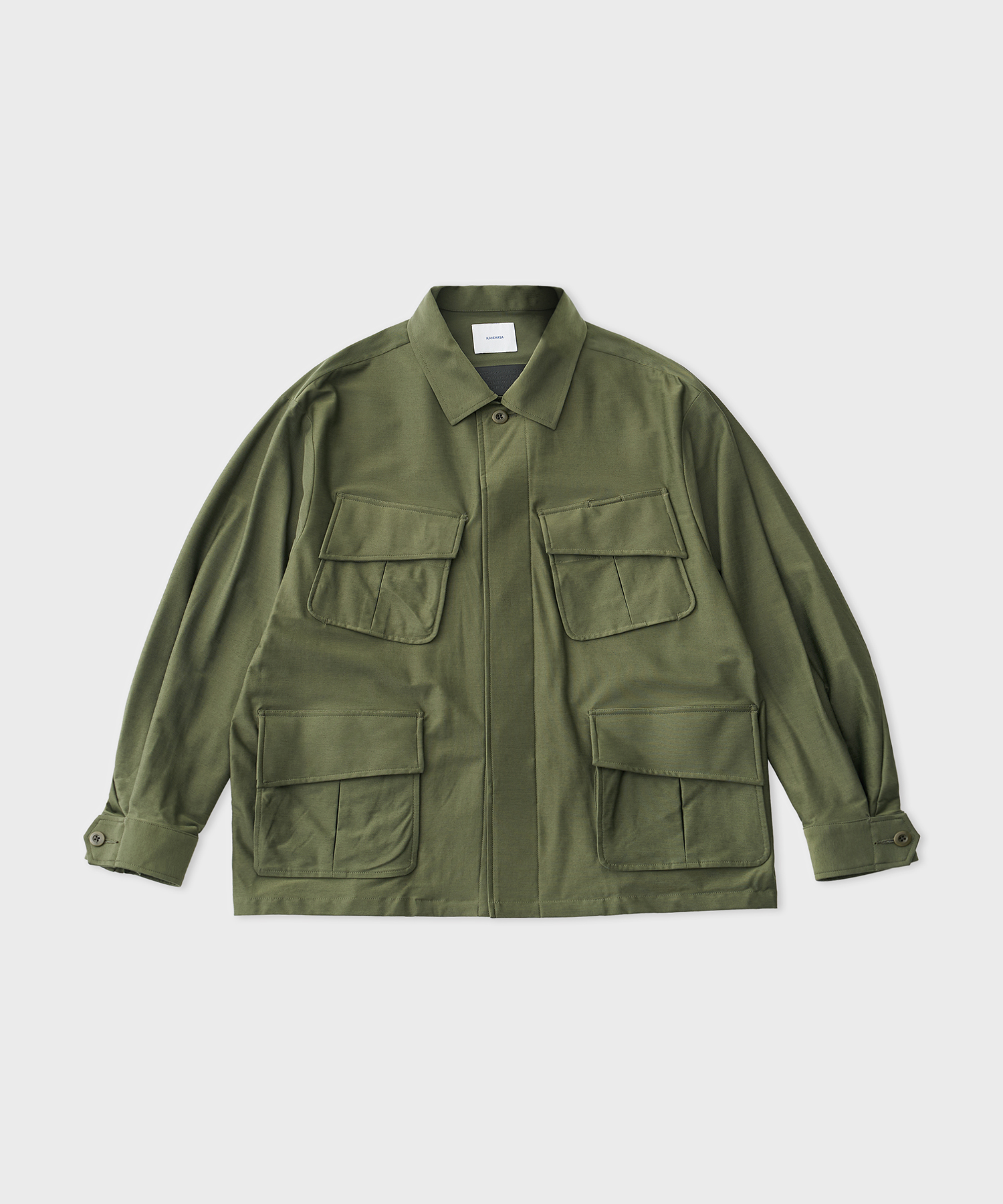 Typewriter High Gauge Jersey Fatig Jacket (Military Green)