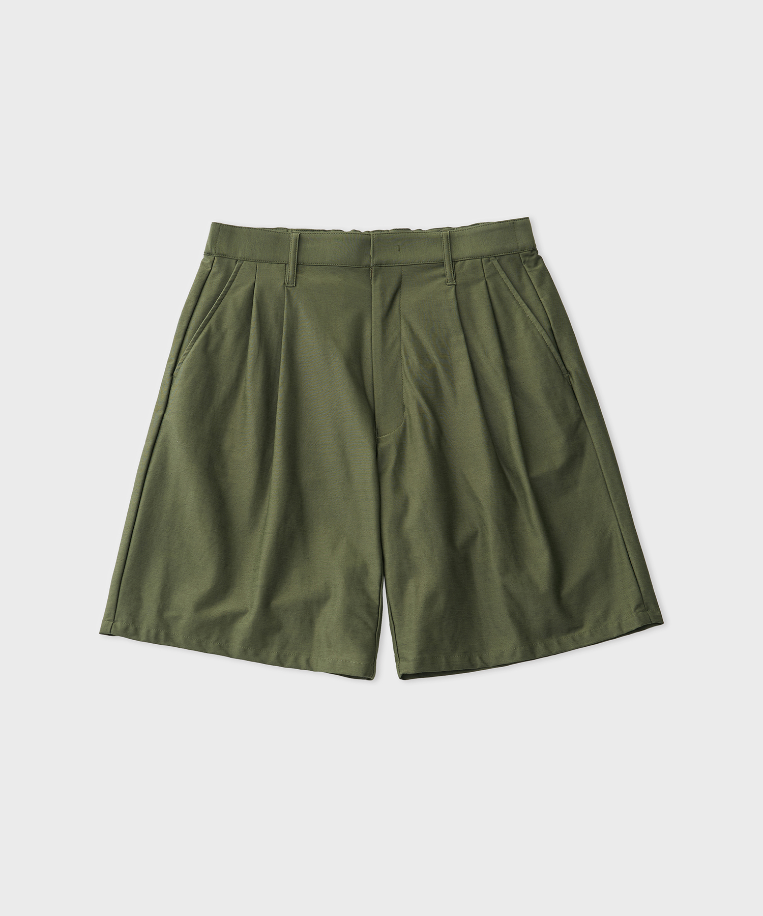 Typewriter High Gauge Jersey Tuck shorts (Military Green)