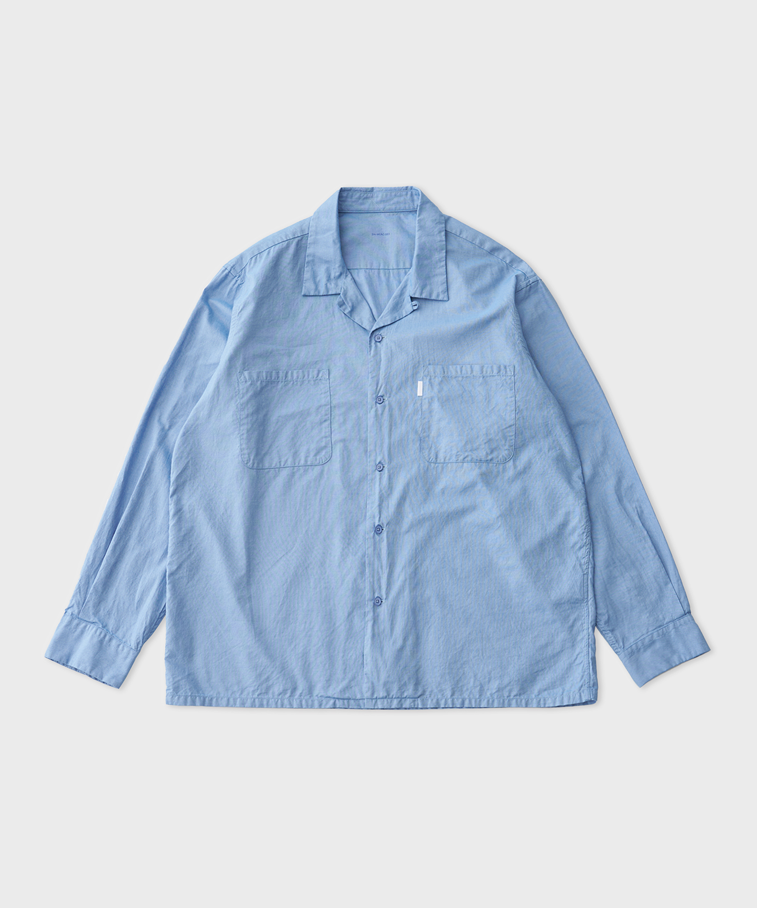 Open Collar Chambray Shirt (Blue)