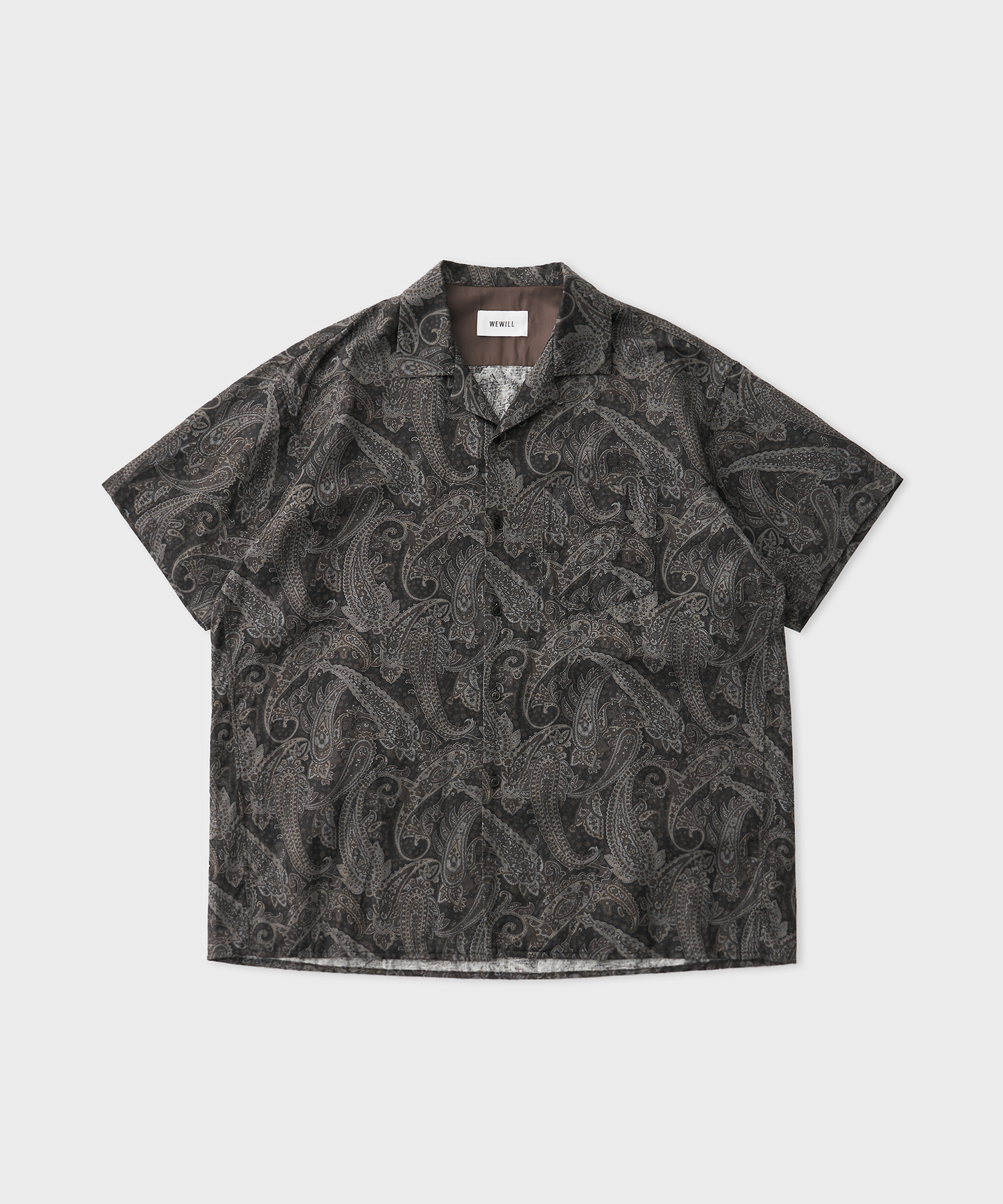 Paisley Open Collar DT Shirt (Gray)