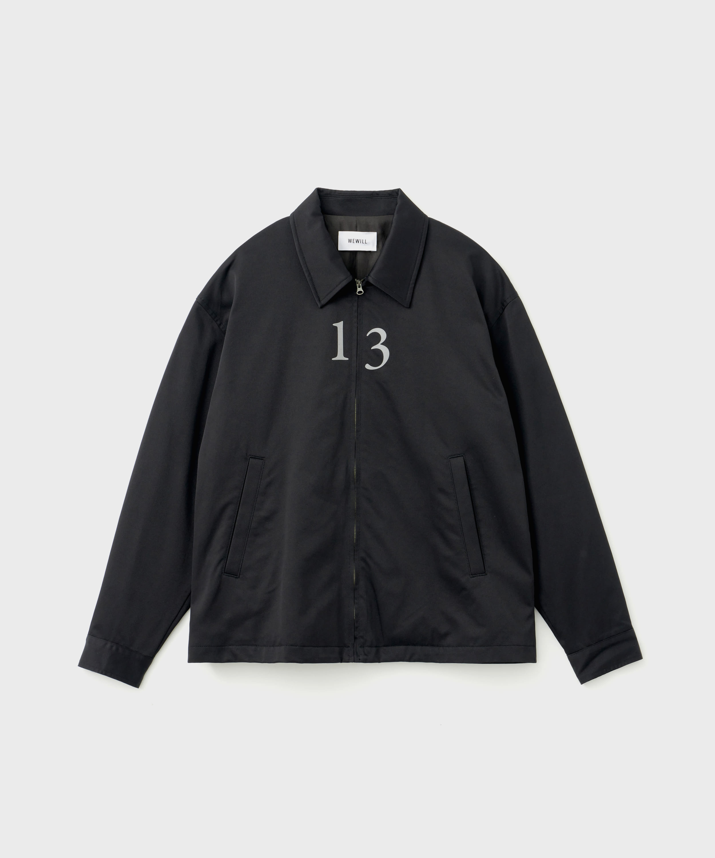 Numbered Zip-up Jacket (Black)