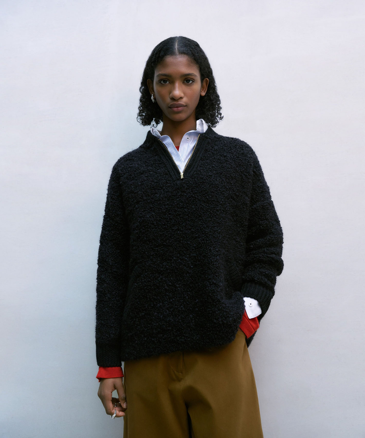 Wool / Mohair Polo Sweater (Balck)