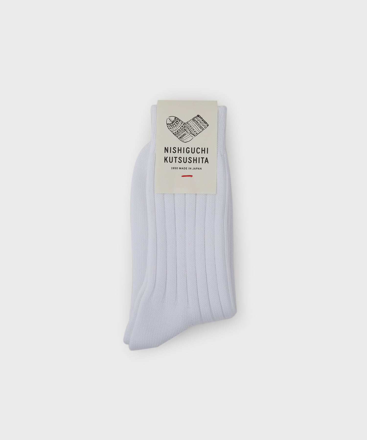 Egyptian Cotton Ribbed Socks (Off White)