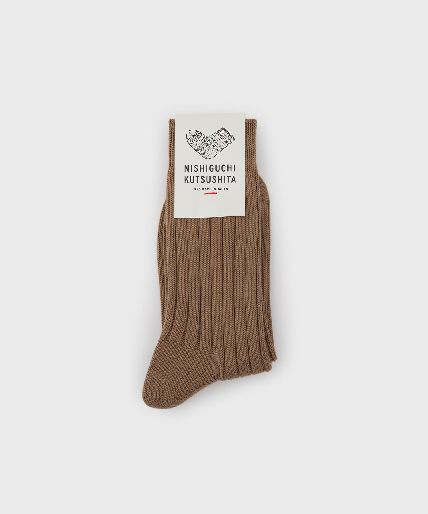 Egyptian Cotton Ribbed Socks (Cafe)