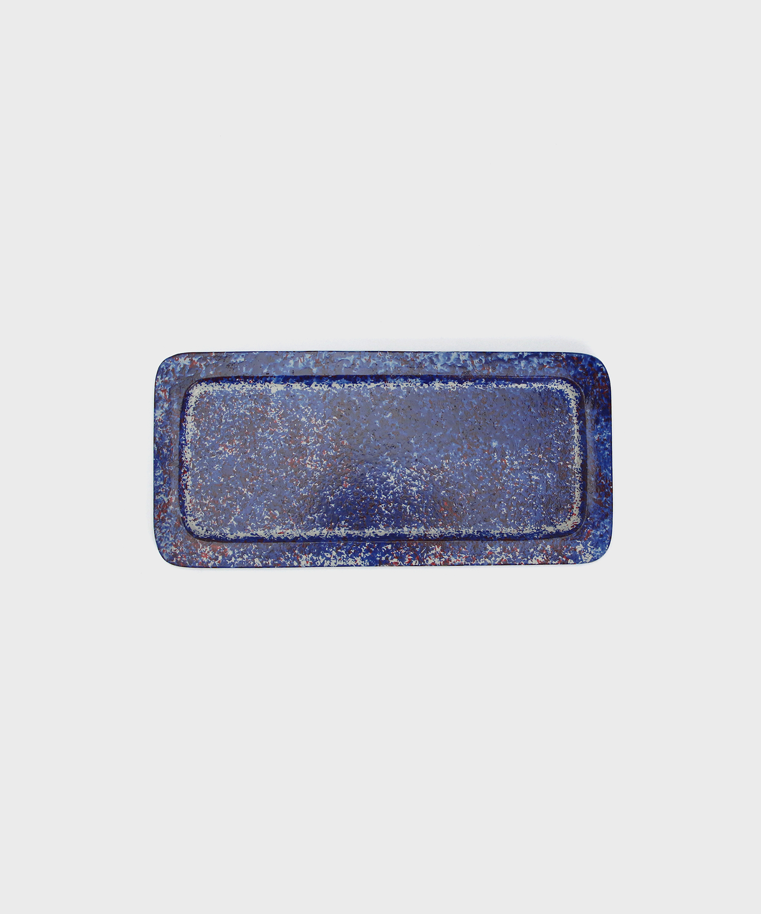 Spotted Rectangle Tray (Blue) L