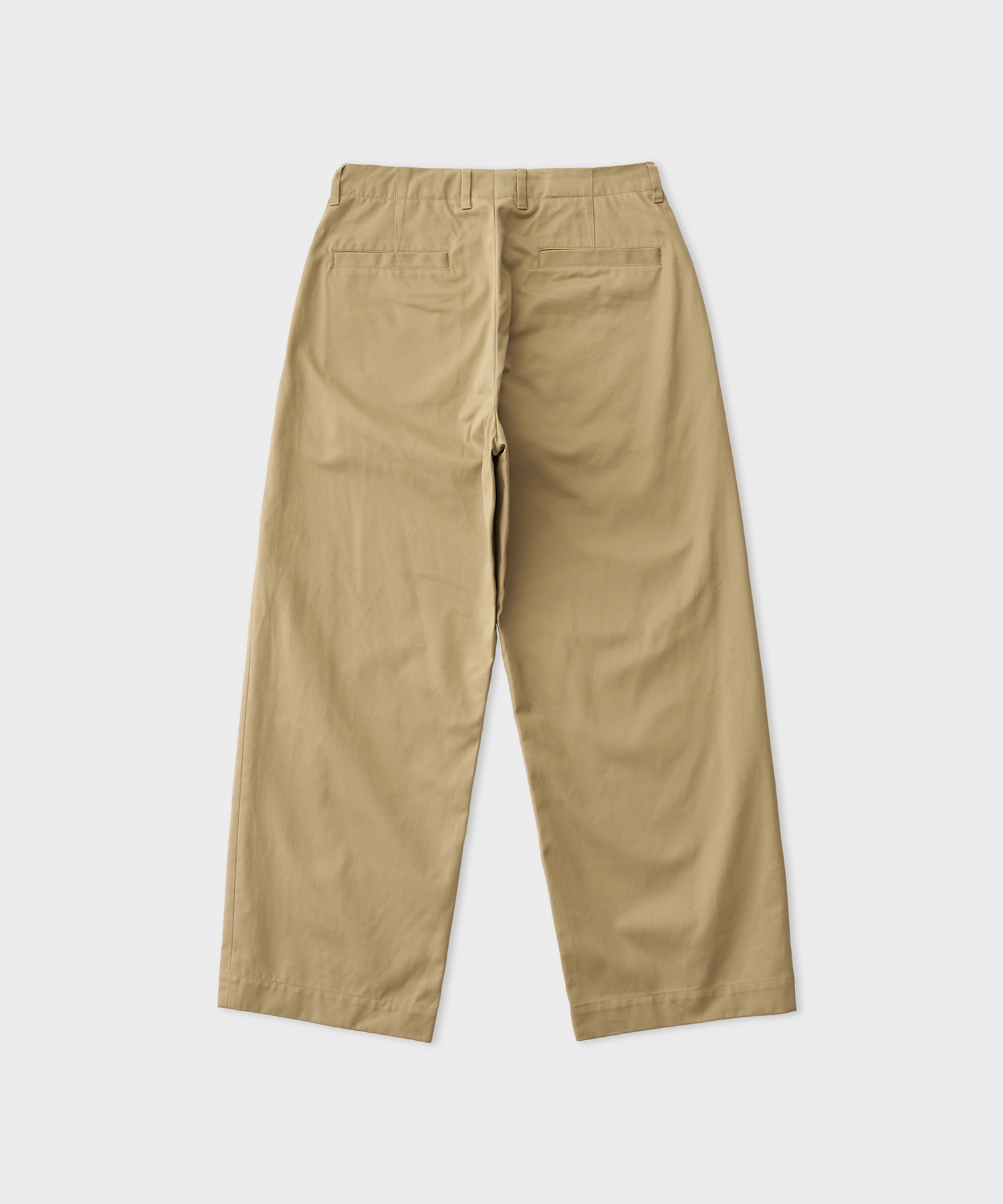 No Tuck Wide Chino Trousers (Camel)