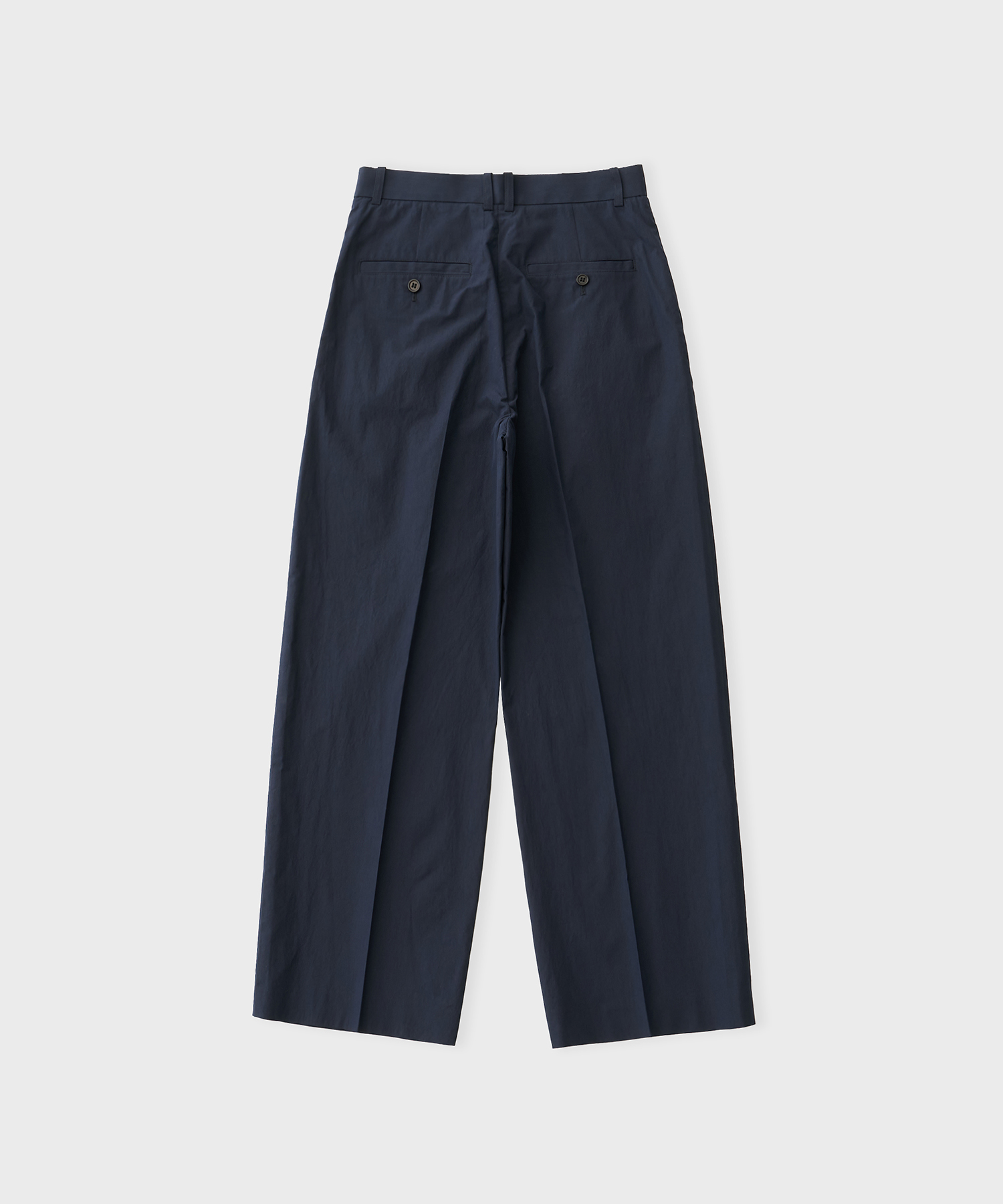 Cotton Nylon Wide Trousers (Navy)