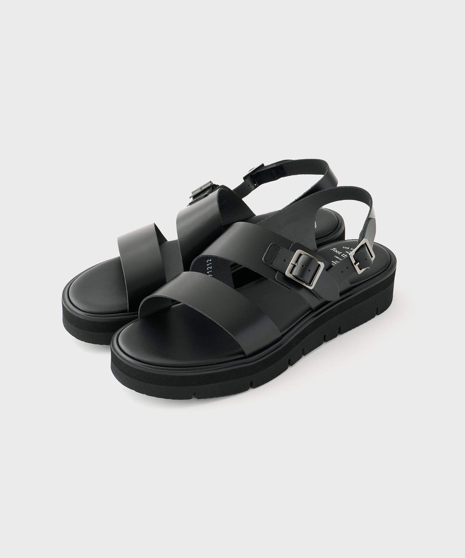 SS Belt Sandals Gloxi Cut Thick Sole (Black)