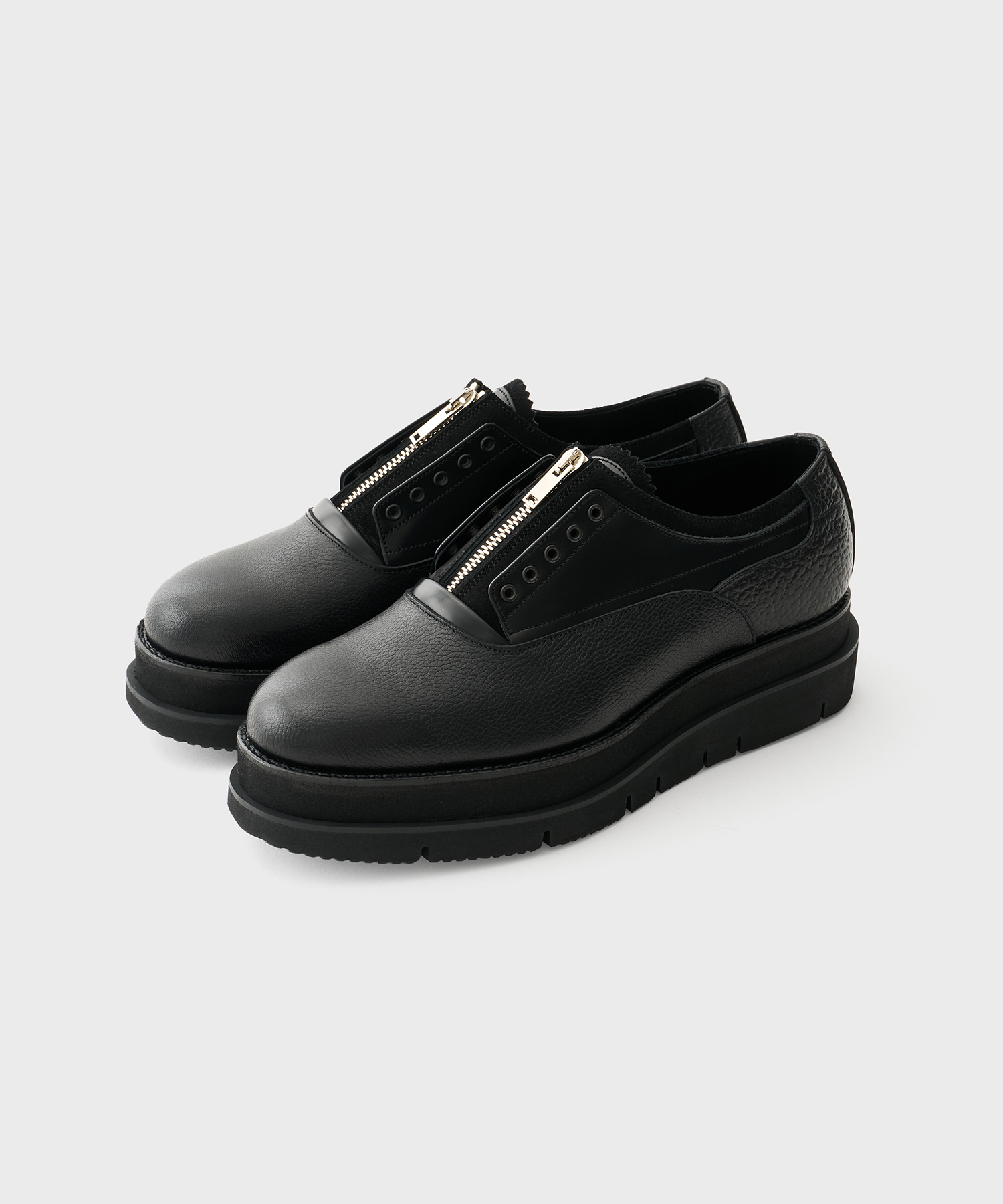 Gloxi Zip Shoes (Black Embossed)