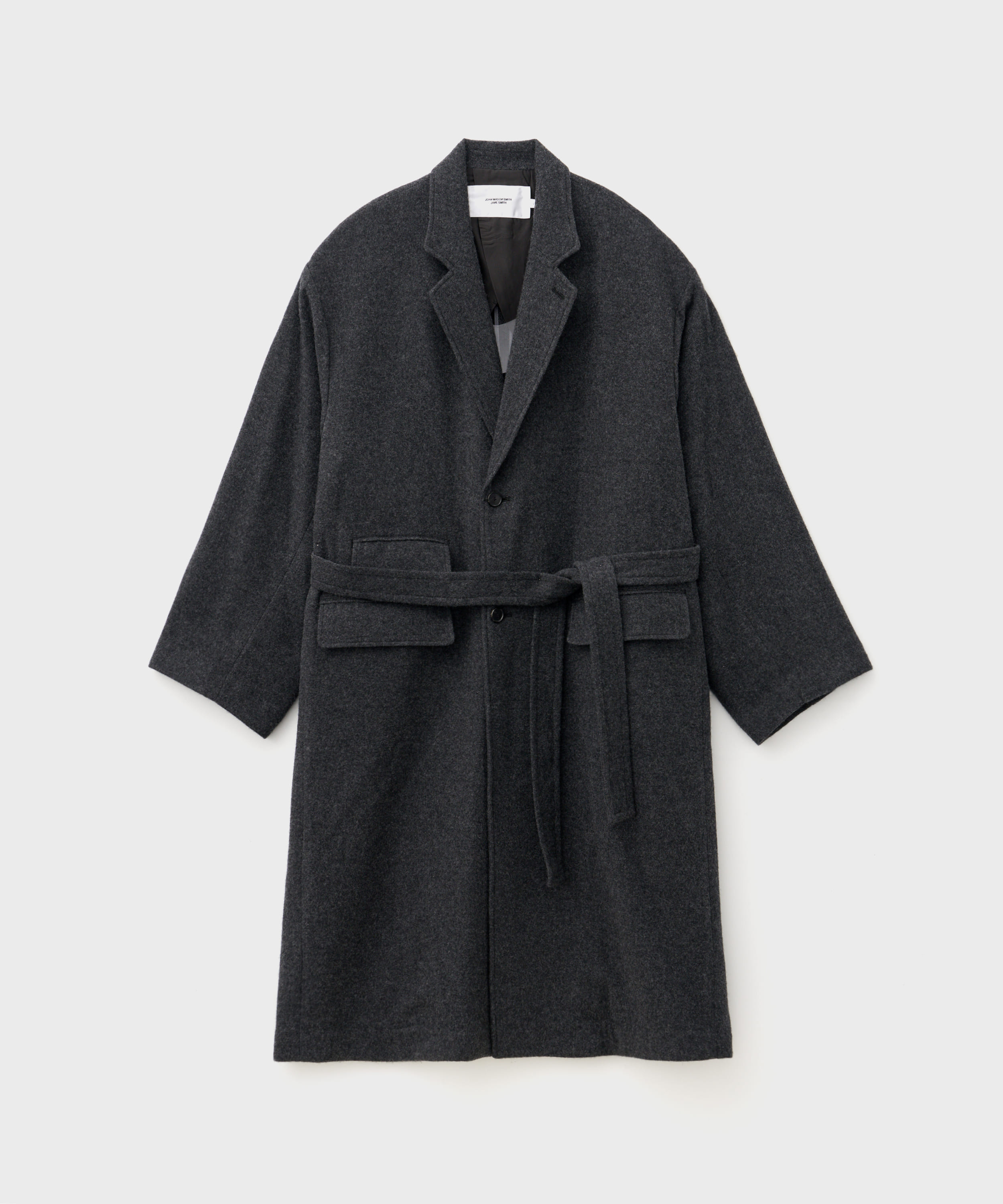 Wool Cashmere Long Coat (Charcoal Gray)