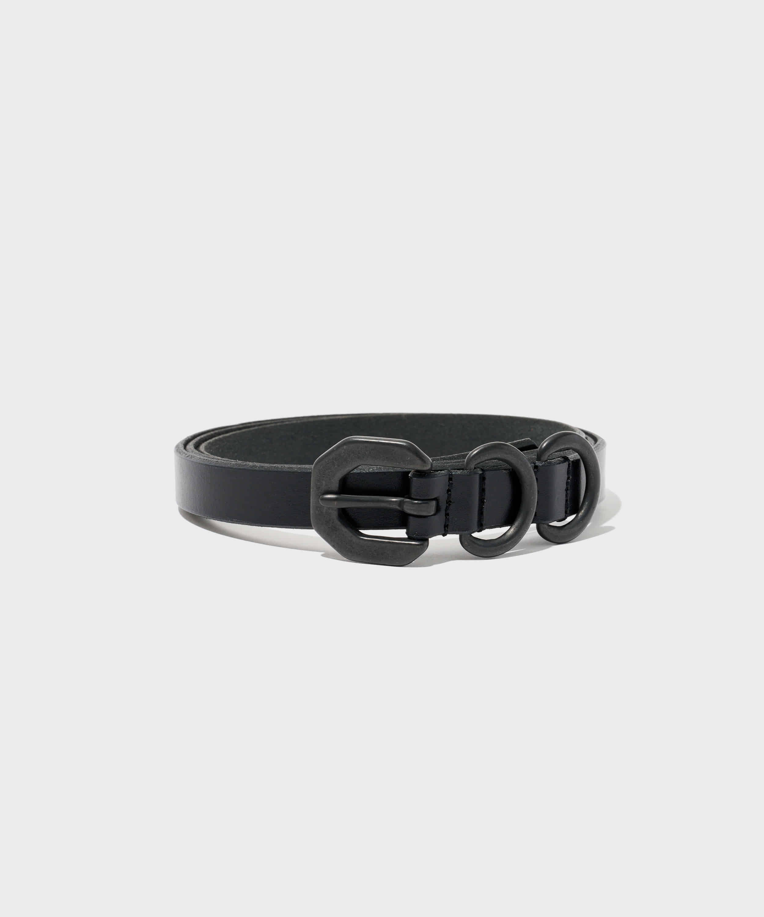 Narrow Leather Belt (Black)
