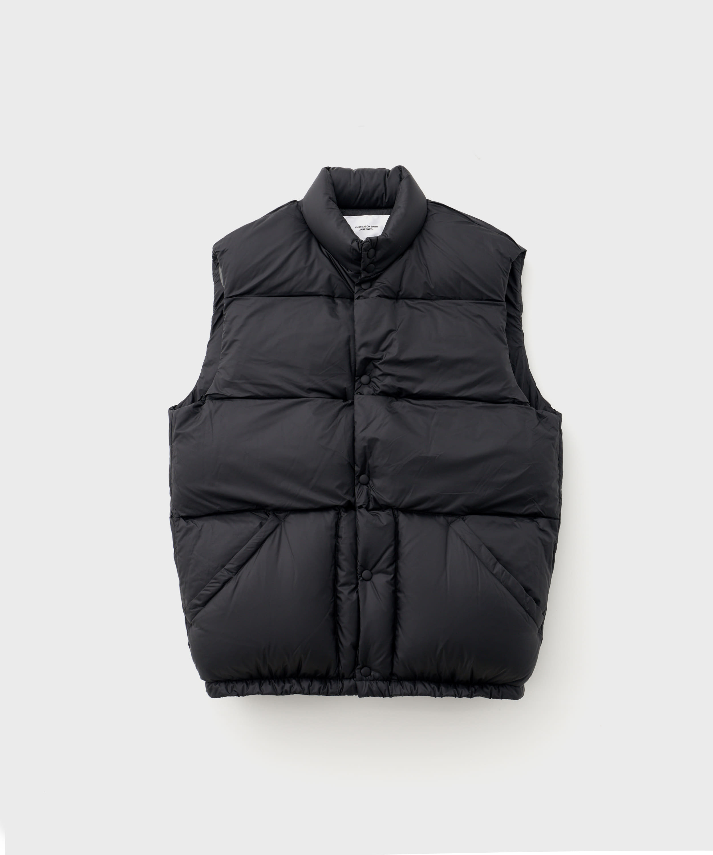 Nylon Taffeta Classic Oversized Down Vest (Black)