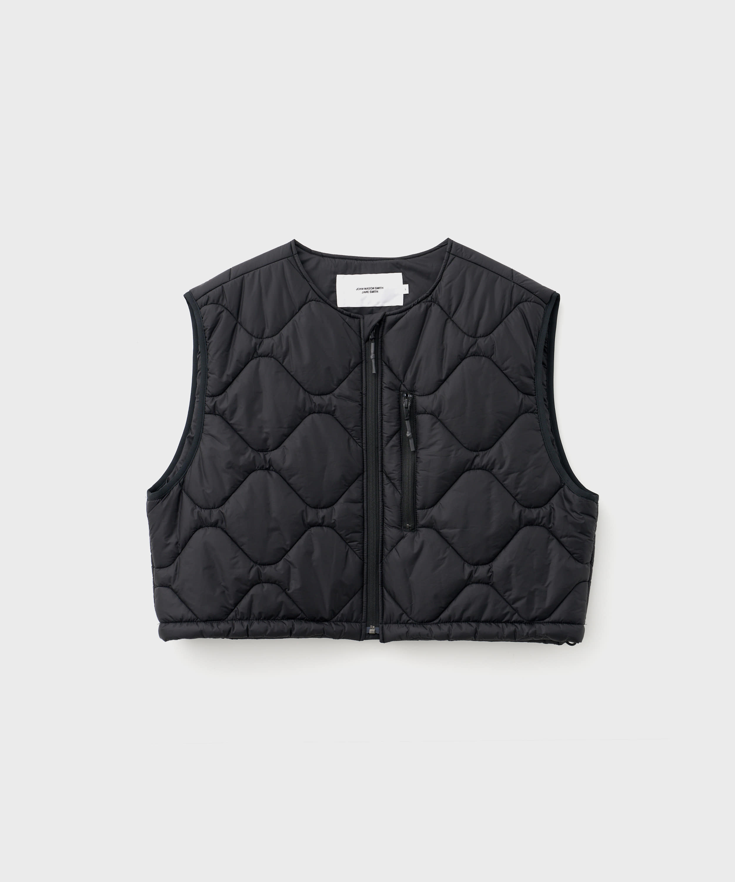 Nylon Taffeta Army Quilt Vest (Black)