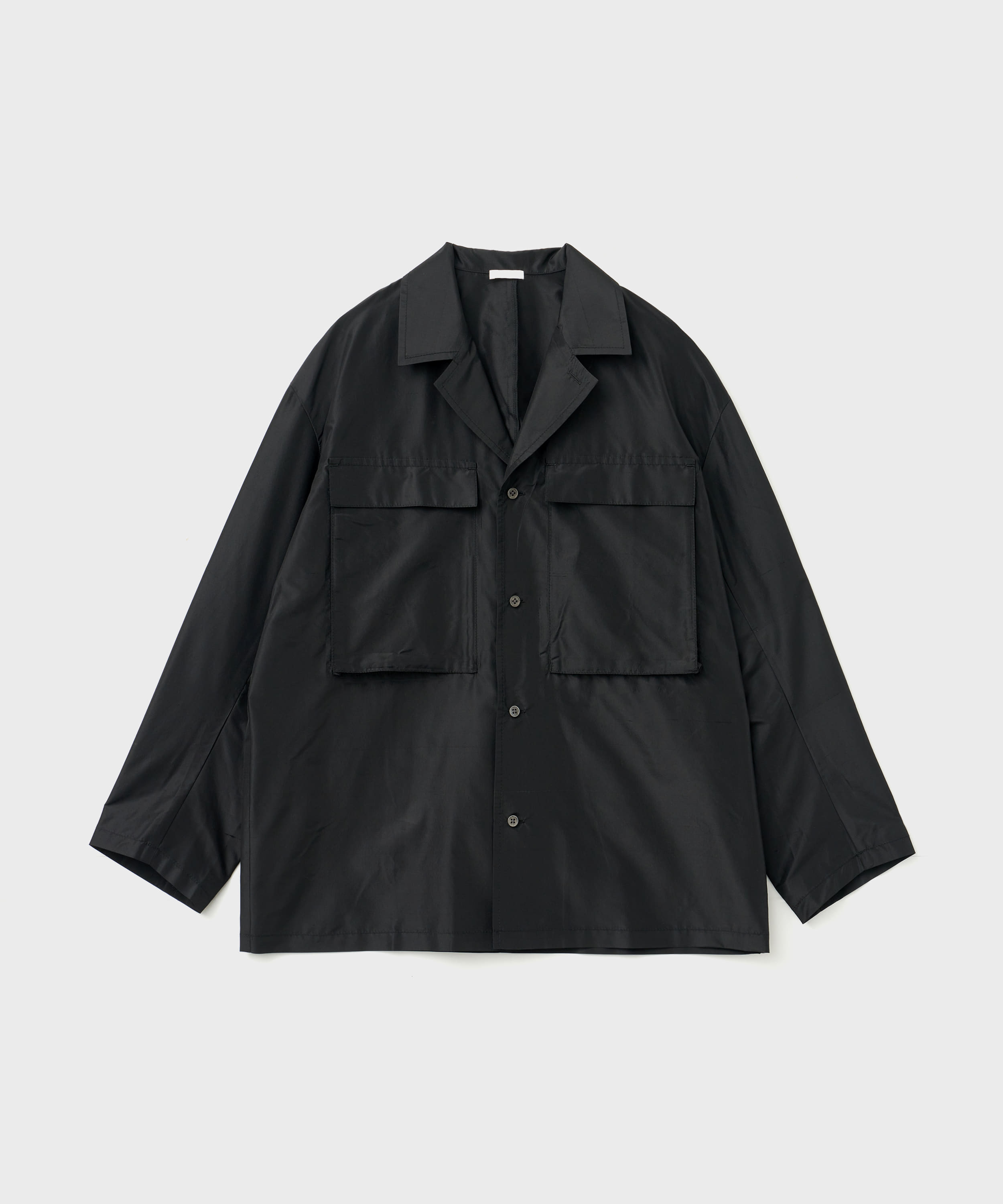 Silk Shantung Utility Jacket (Black)